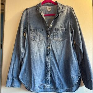 J. Crew Light Wash Denim Button-Down Shirt